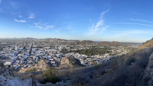 TV towers atop Cerro de la CampanaHill - Hill of the Bell in Hermosillo in Mexico