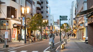 Matsuyama showing street scenes, road cycling and a city