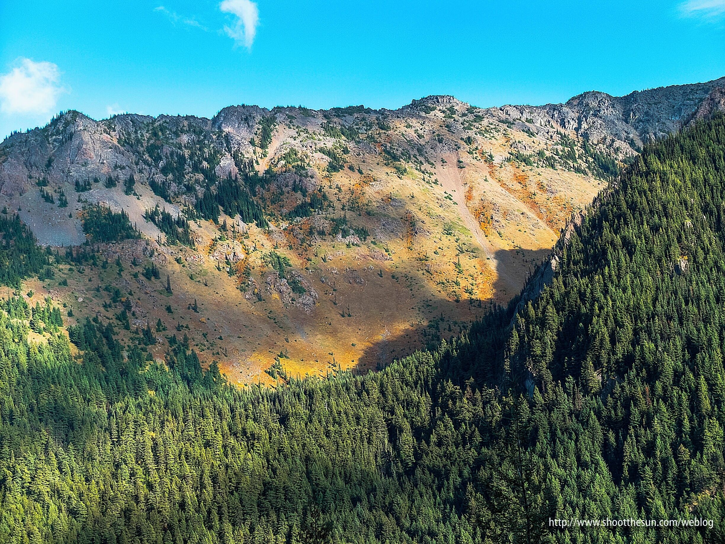 Ridge leading to Iron Mountain across the Copper Creek Valley from the Tubal Cain Trail.