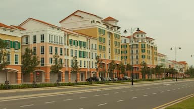Empty new build Street in Hot Summer weather, Miri Borneo Malaysia