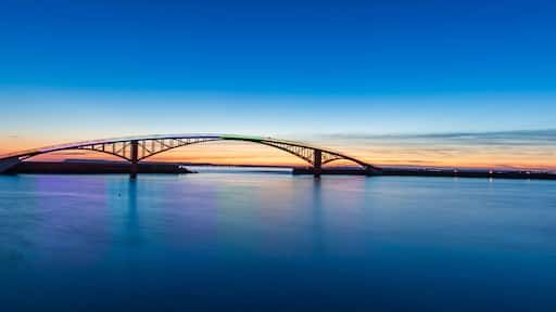 Xiying Rainbow Bridge has the most beautiful sunset in Magong city, Penghu, Taiwan