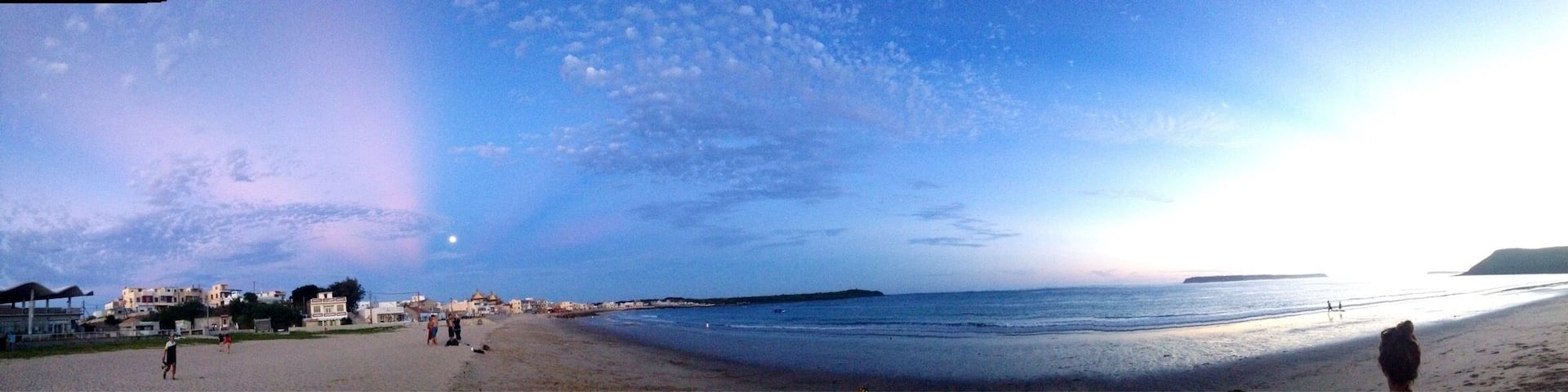 Caught the moonrise just before leaving the beach for the day. Had to snap a panorama. #beach
