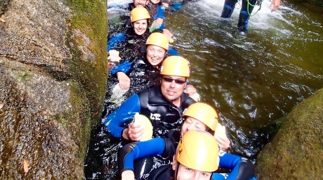 Cayoning in Able Tasman was awesome... However not for the faint of heart! Definitely scared me numerous time. Rappels and zip lines where awesome, slides were a little scary... But the jumps... OMG... So scary. I couldn't even do the second one (despite amazing and cute, lol, guides).
Most everything you go solo - however this was the party slide lol