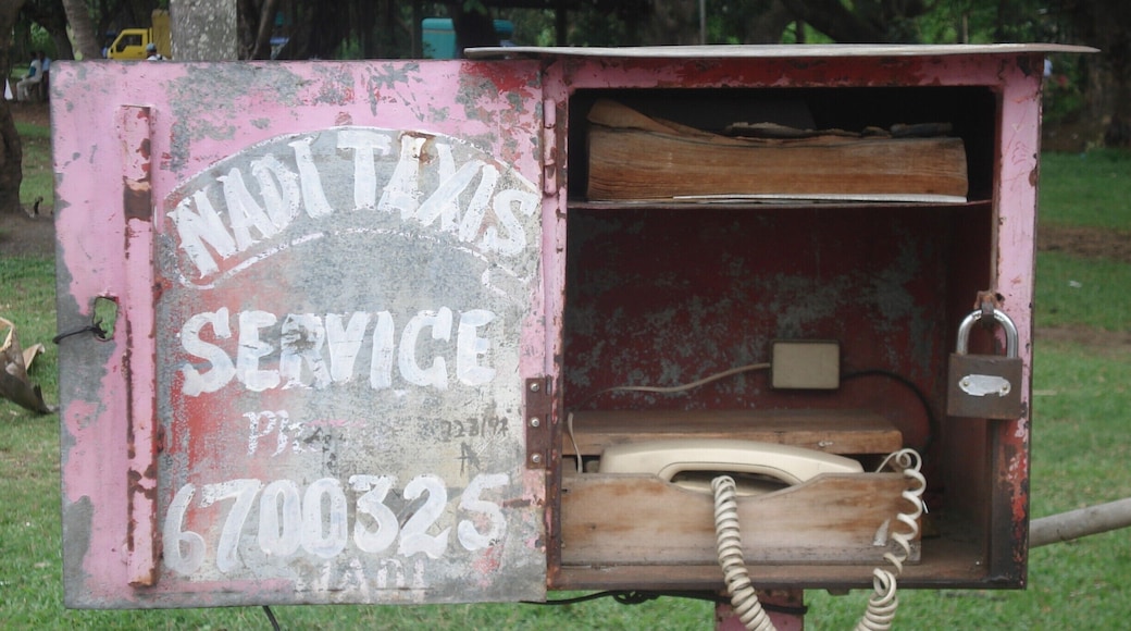Taxi!
Local taxi service in Nadi, Fiji. Complete with telephone and phone book, this little box could take you anywhere. What else do you need...