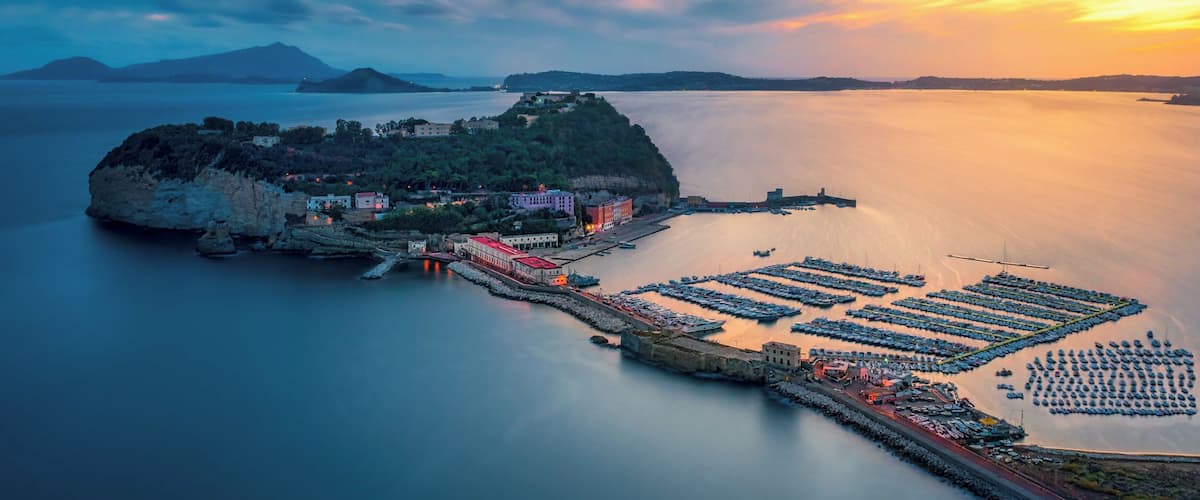 I loved visiting Naples in Italy. This view looking at the Maricomlong "Prison" island with a beautiful view from the opposite side of the bay near the Parco Virgiliano.