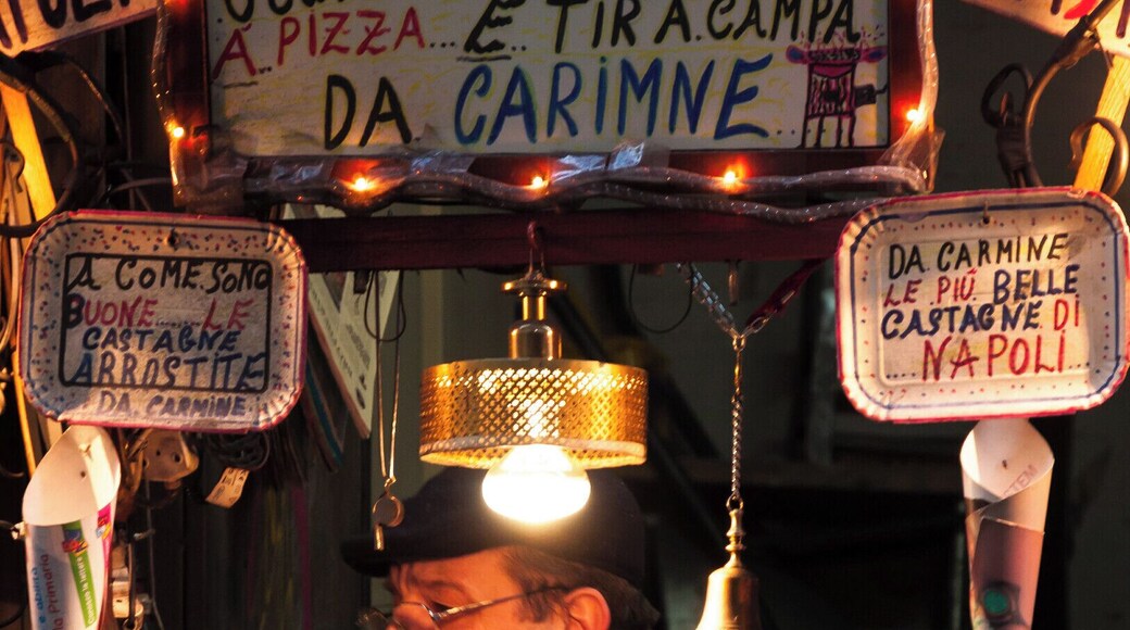 A man (Carmine) roasting chestnuts on the street