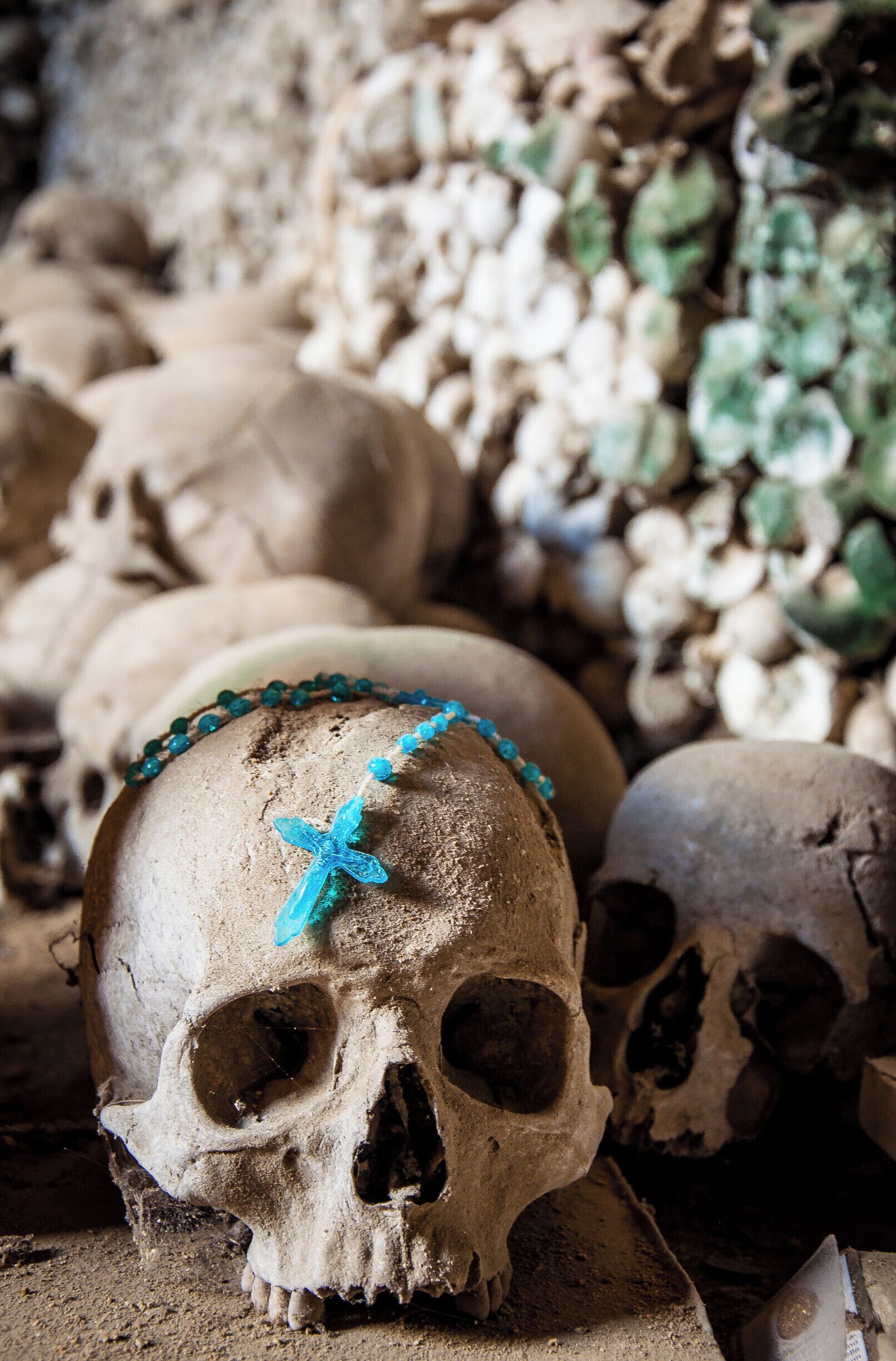 The Fontanelle cemetery in Naples is a charnel house, an ossuary, located in a cave in the tuff hillside in the Materdei section of the city. It is associated with an important chapter in the folklore of the city.