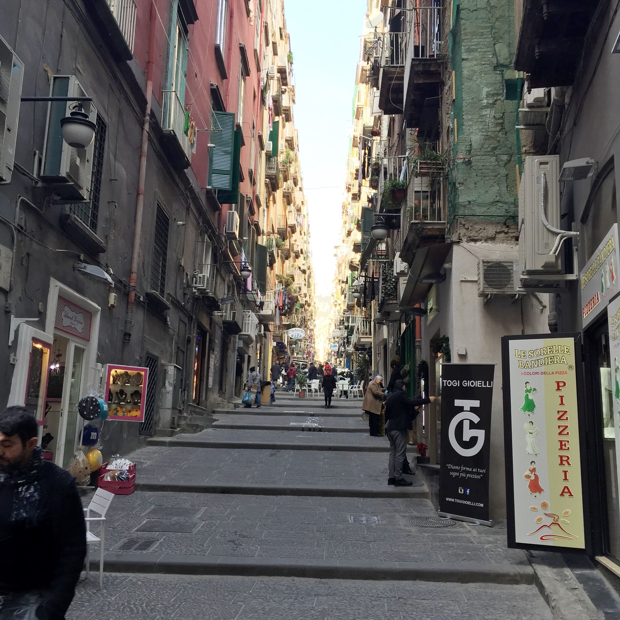 Naples is fine city the location along the coast of Italy, and I think its the most dirty city in the world.  I have never seen so much trash on the street.  My suggestion always take shower and wash your hair after strolling around the city