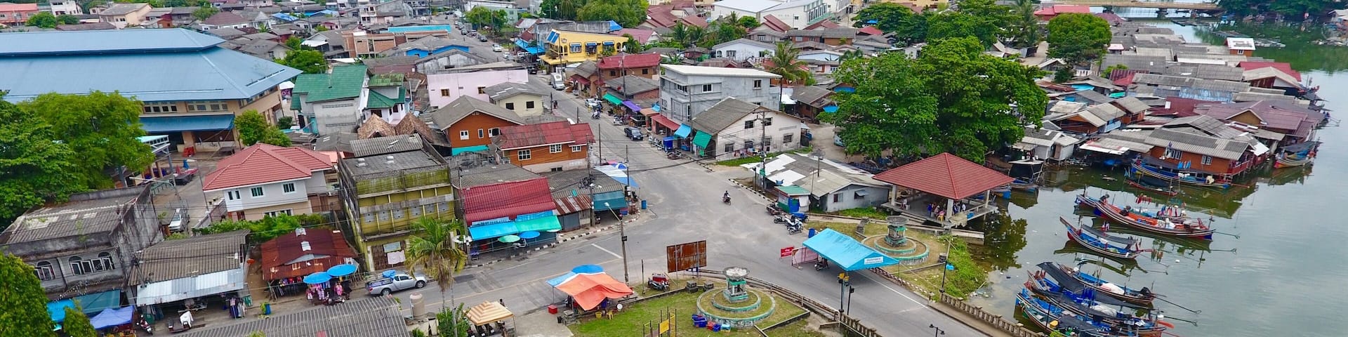 aerial view of the city in Narathiwat ,Thailand.