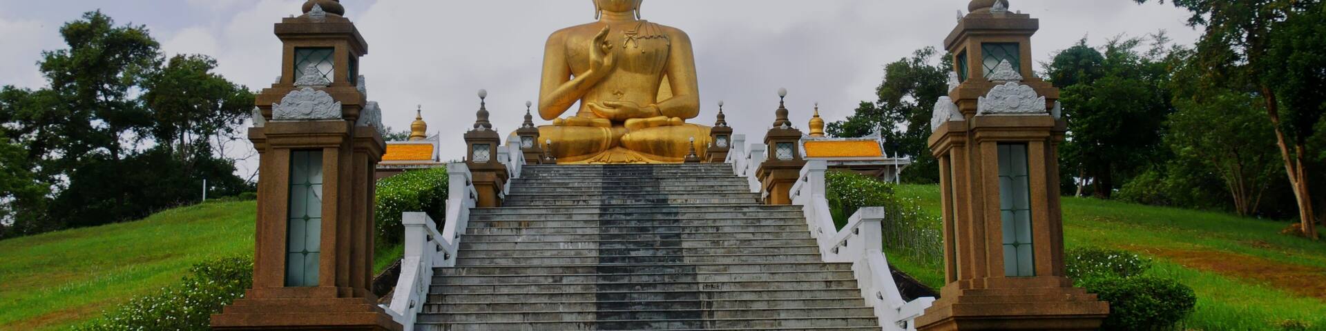 Golden Buddha in Khaogong temple, Taksin Mingmongkol, Thailand The golden Phra Buddha Taksin Mingmongl in Narathiwat is the biggest one in the southern region of Thailand.