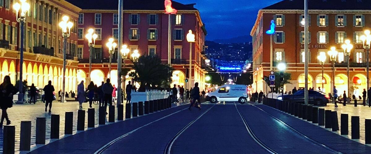 The Massena Place on a wet night in October. Inspite of the rains the place was pulsating with energy from shoppers and promenader.