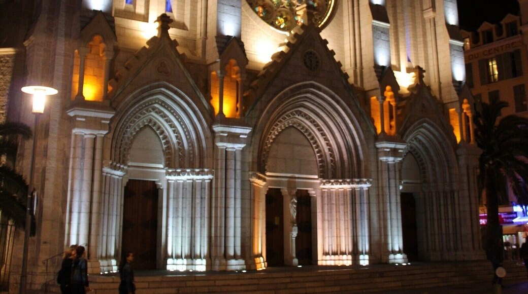 This beautiful church lit up at night