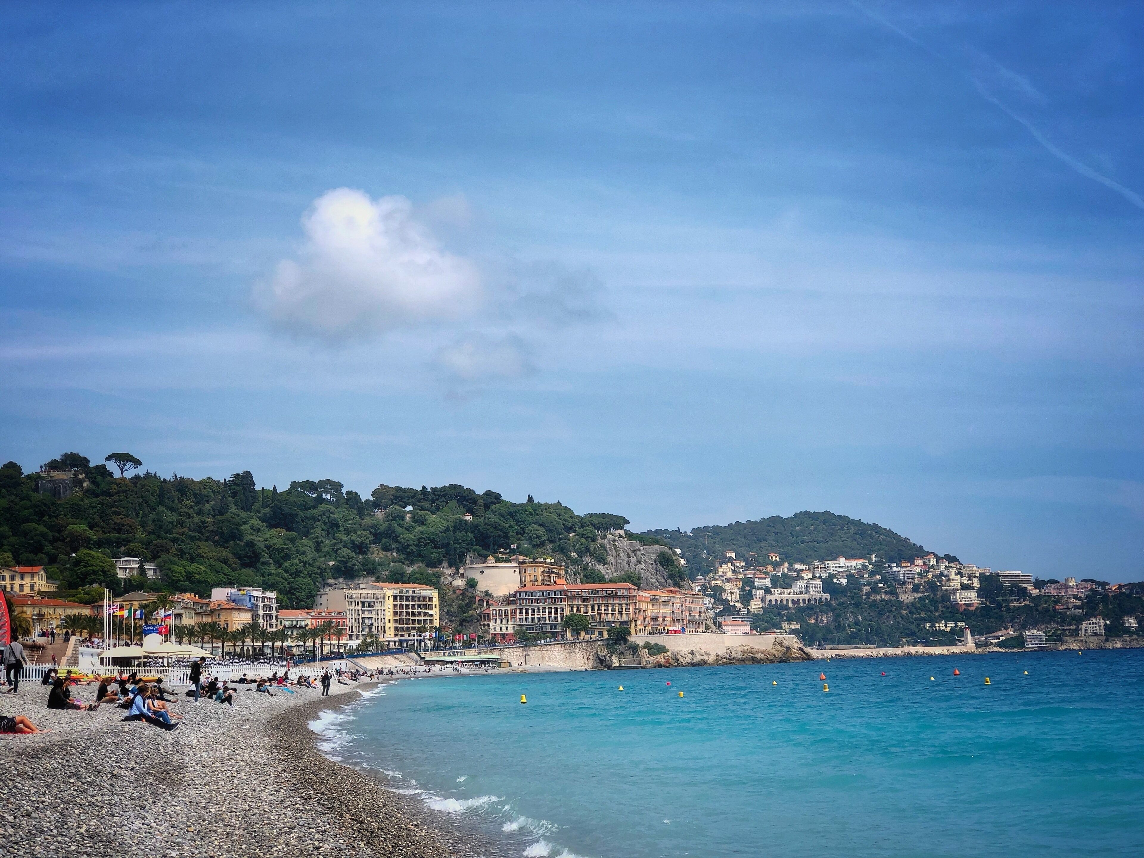 Gorgeous #Nice coastline completely lined with pebbles. #beauty exemplified with the #blue contrast of the #ocean
#outdoors #france #nature #beach