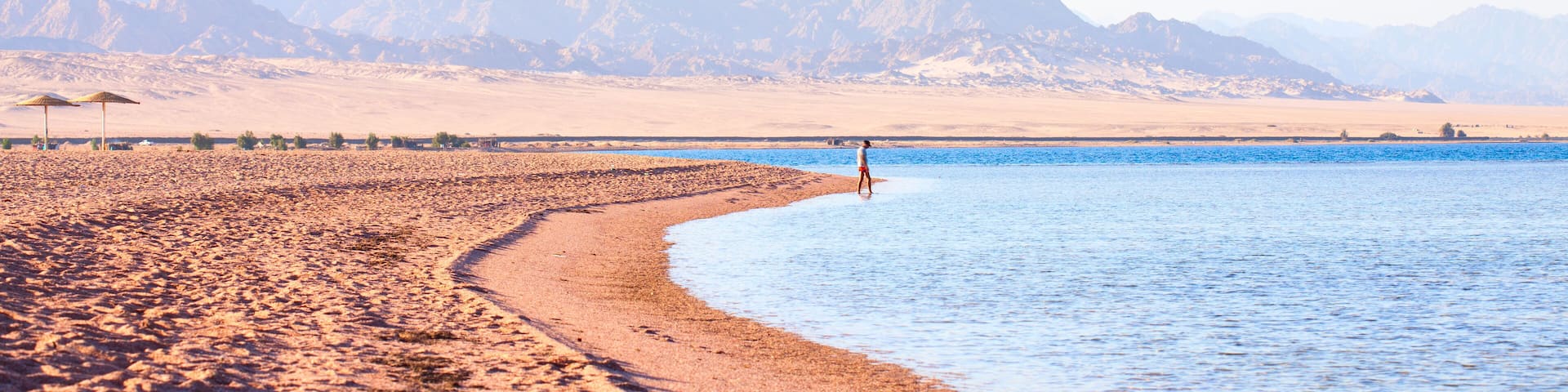 Nabq coast in the north of Sharm El Sheikh, with views across the Aqaba Gulf, South Sinai, Egypt,