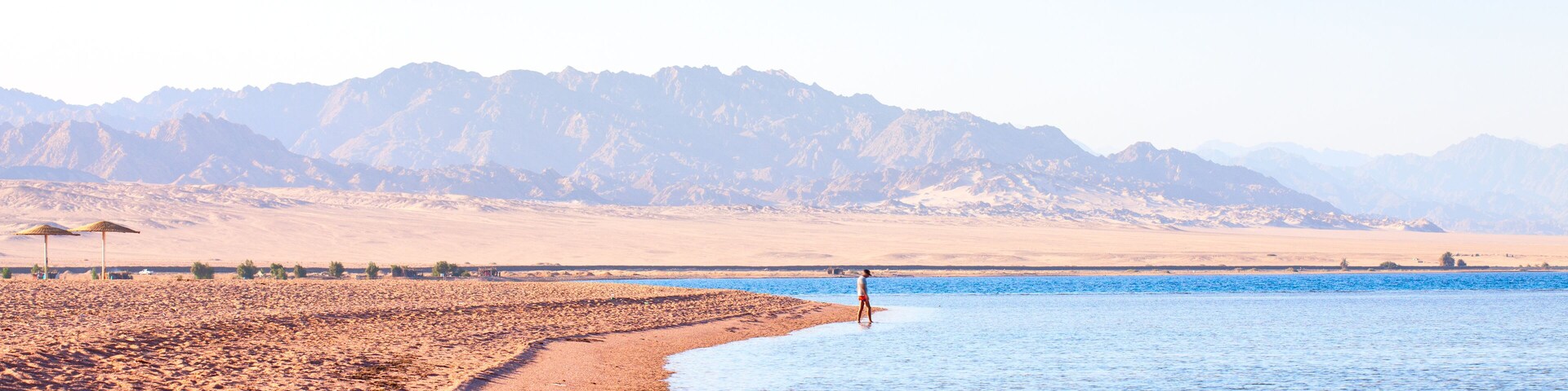 Nabq coast in the north of Sharm El Sheikh, with views across the Aqaba Gulf, South Sinai, Egypt,