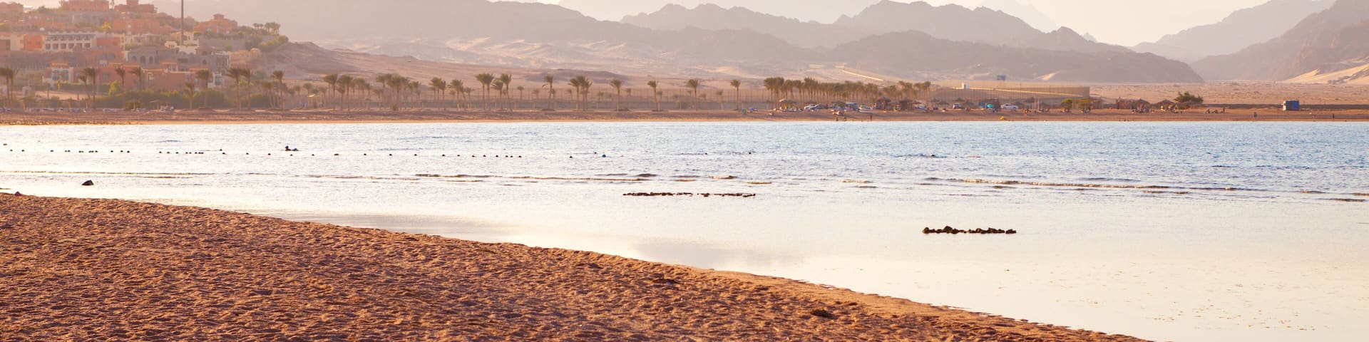 Nabq coast in the north of Sharm El Sheikh at sunset, Aqaba Gulf, South Sinai, Egypt.