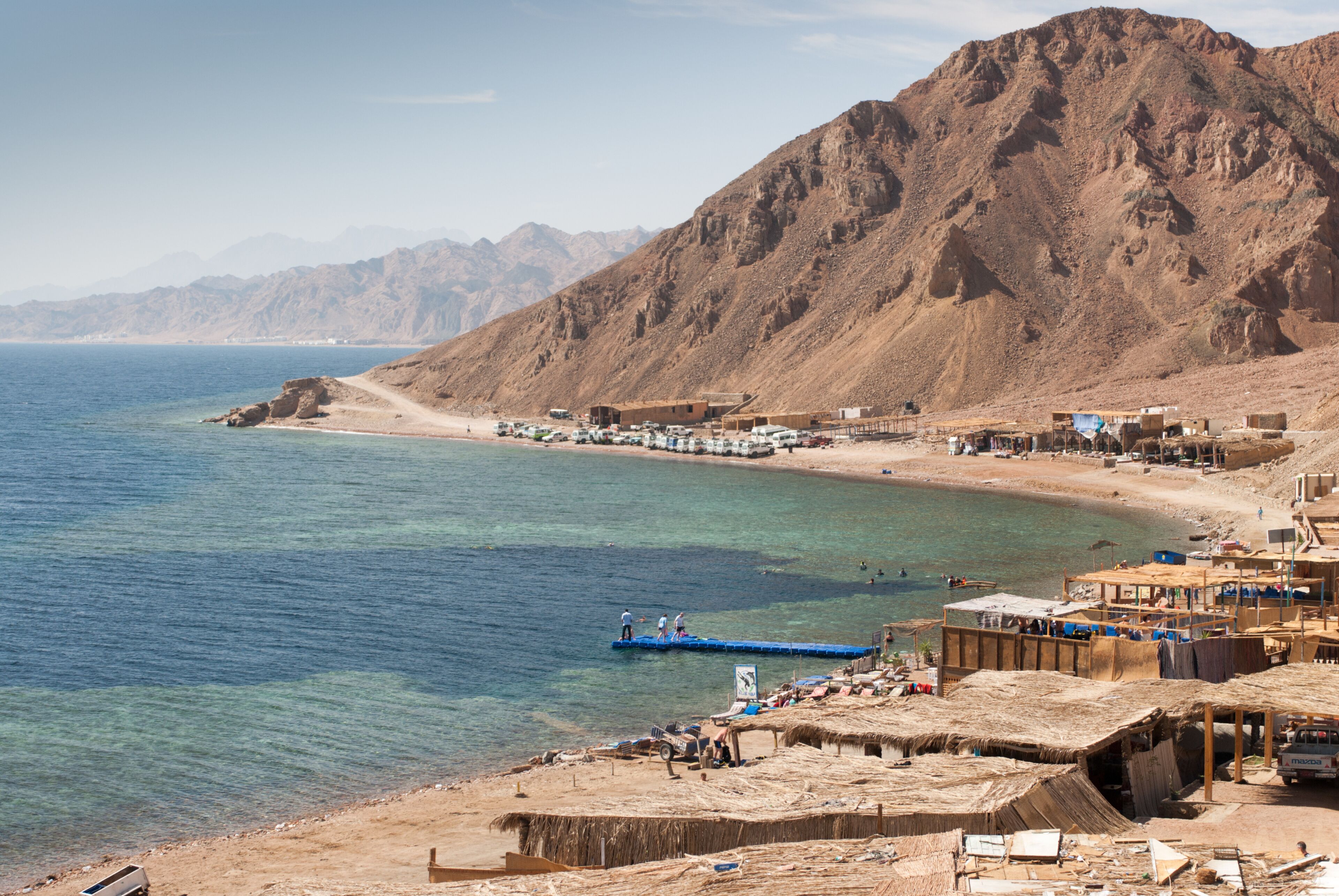 Blue Hole is a popular diving location on east Sinai, a few kilometres north of Dahab, Egypt on the coast of the Red Sea.