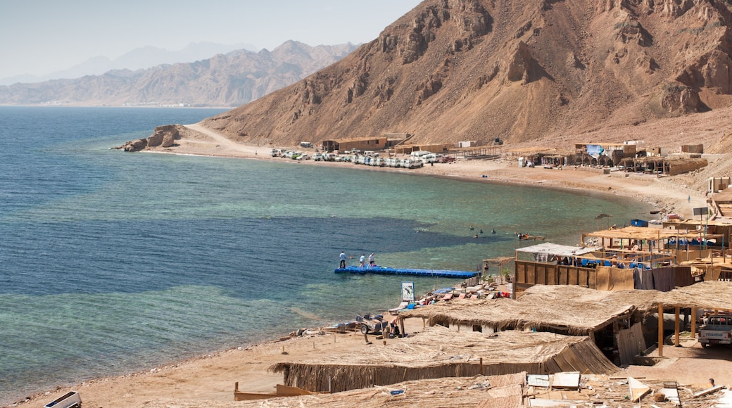 Blue Hole is a popular diving location on east Sinai, a few kilometres north of Dahab, Egypt on the coast of the Red Sea.