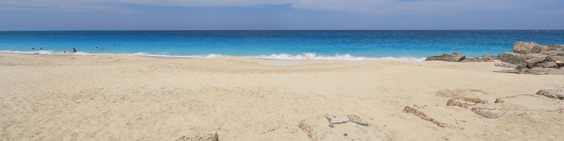 View of the Mediterranean Sea coast in Egypt
