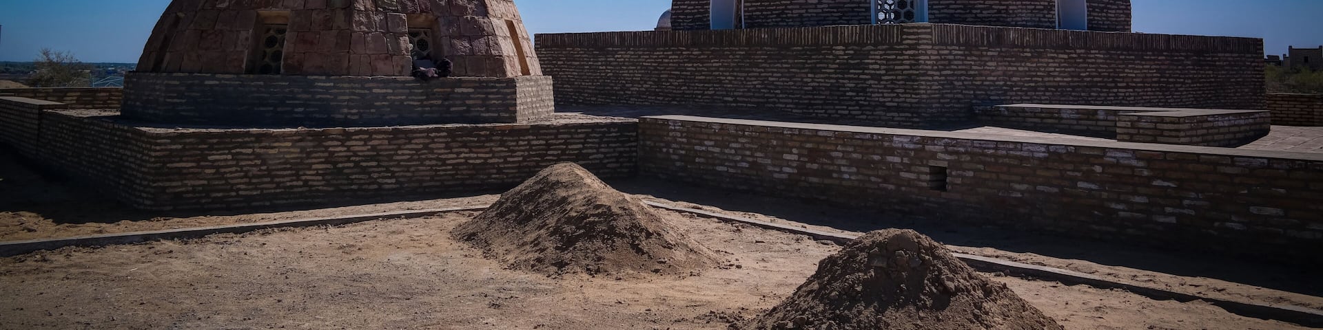 View to Mazlumkhan Sulu mausoleum in Mizdakhan at khodjeyli, Karakalpakstan,uzbekistan
