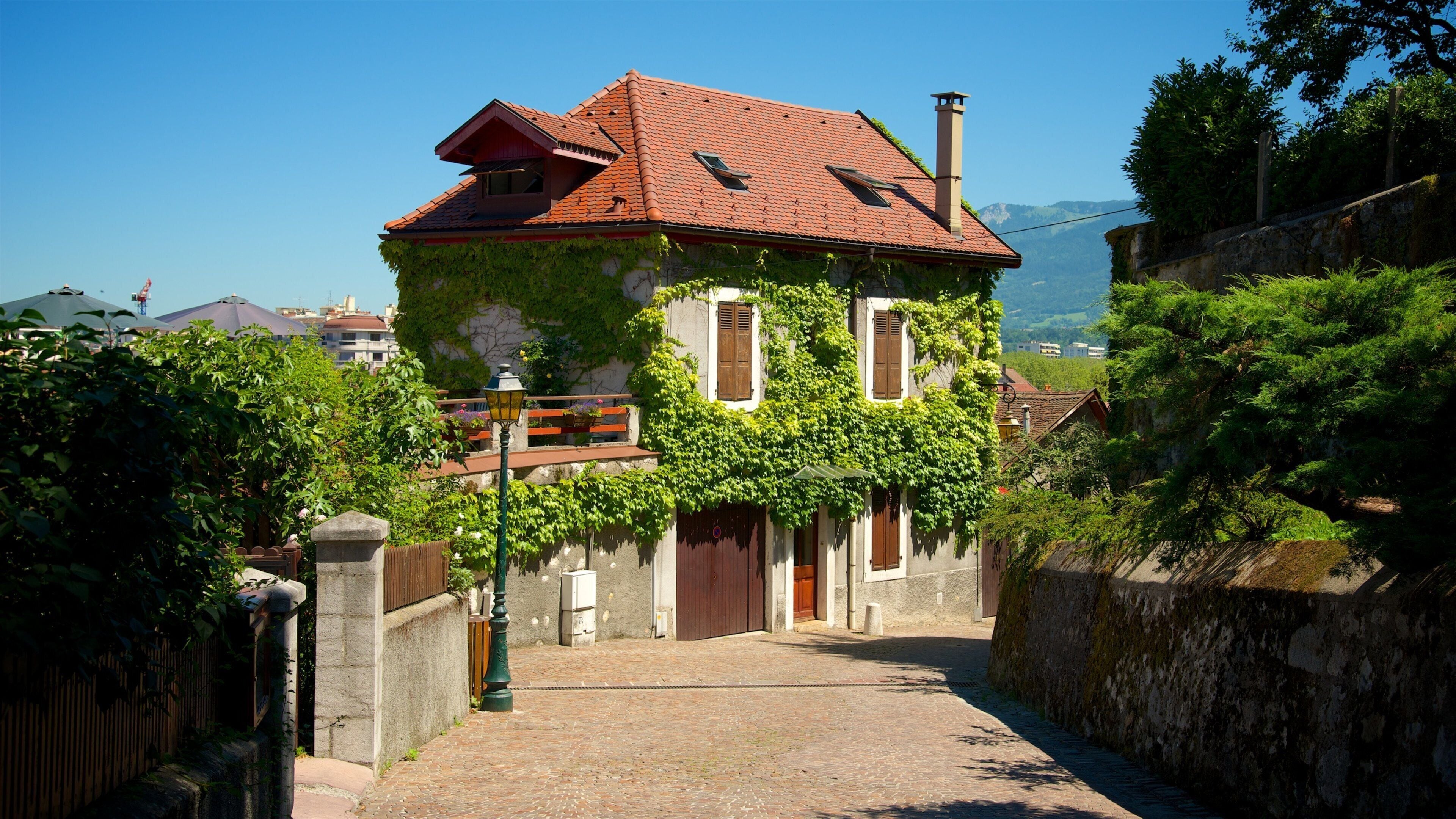 Annecy which includes a small town or village, heritage architecture and a house