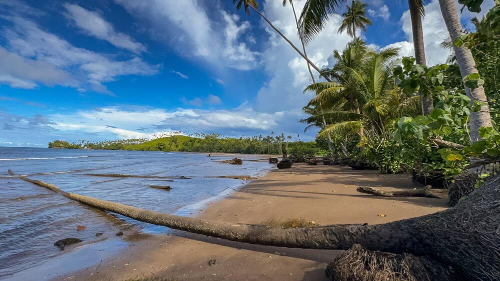 A beach on the tropical island of Taveuni, Fiji