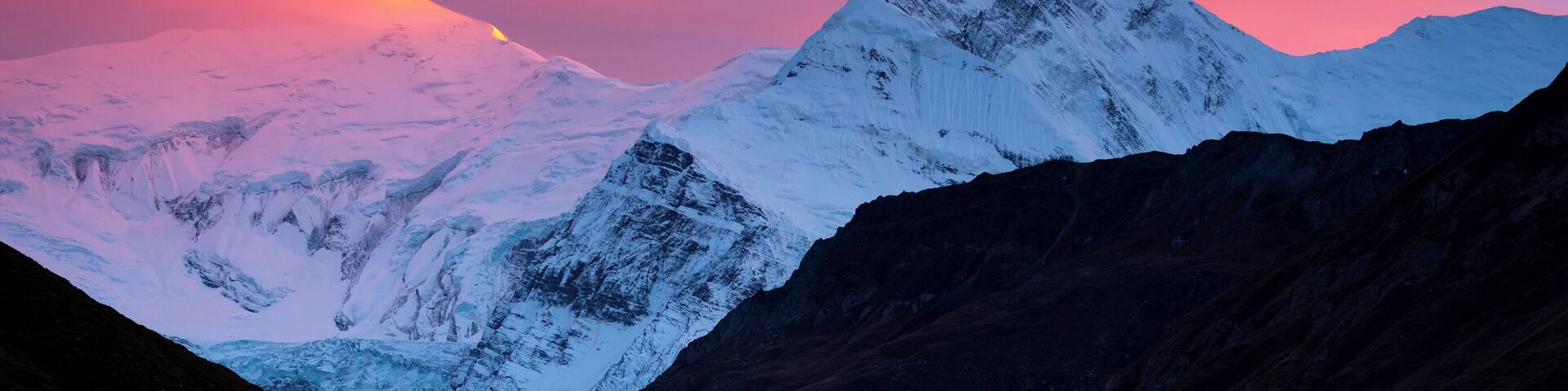 This is from Ledar, Nepal. A tiny village on the Annapurna Circuit a couple of days before the Thorang La Pass. This light lasted about a minute. One of the best moments of the entire trip. Feel grateful to have witnessed and captured it.