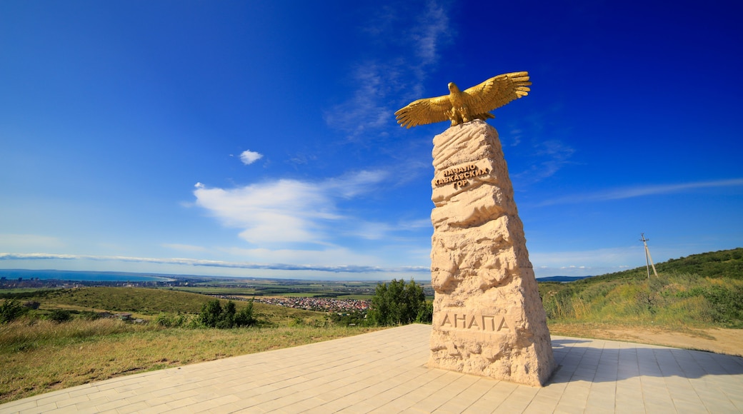 The beginning of Cacasus Mountains monument Anapa Russia