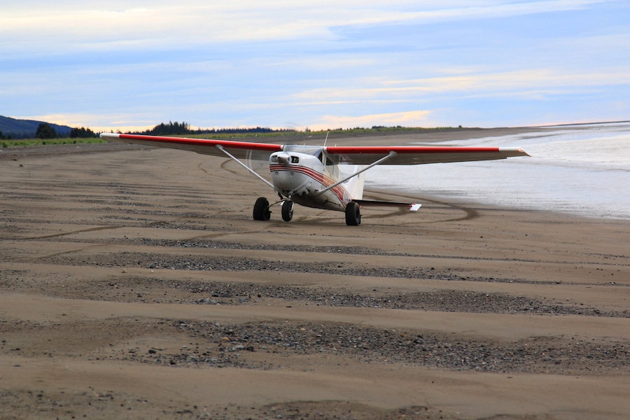 Highlight of our Alaska trip: BEAR WATCHING TOUR: Flew in to Lark Clark on Kbay Air out of Homer, Alaska. Landed on a sand beach at low tide while the sand was compacted.
