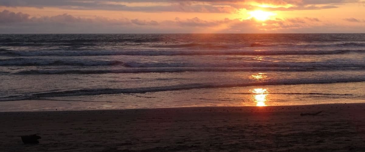 #BeachBound at sunset over the Pacific in Costa Rica.
We stayed in Guiones, within a few minutes walk to the beach. With our rental car, we were close to several beaches, each with their own distinct character. Playa Guiones is popular with surfers.