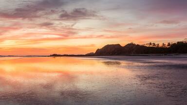 Nosara beach panoramic at sunset, Nicoya peninsula, Guanacaste, Costa Rica