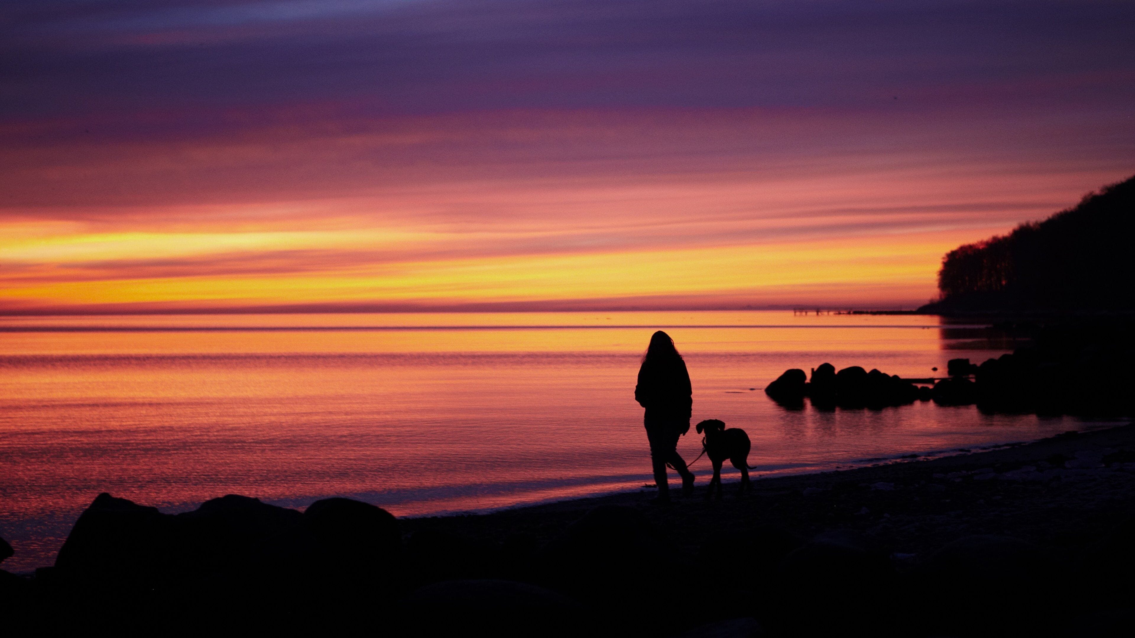 Aarhus featuring a beach and a sunset as well as an individual femail