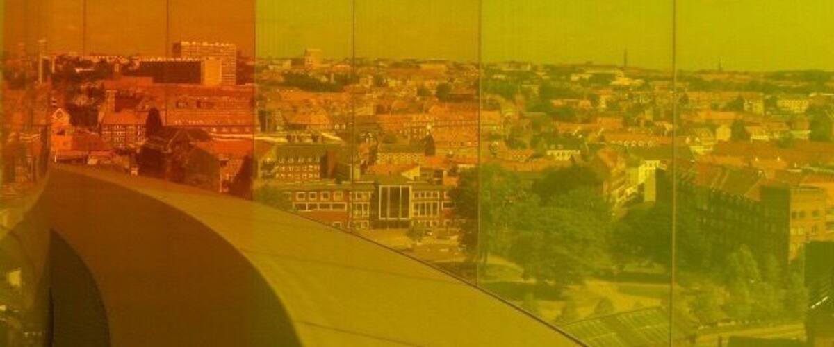 Multicoloured views of Aarhus.