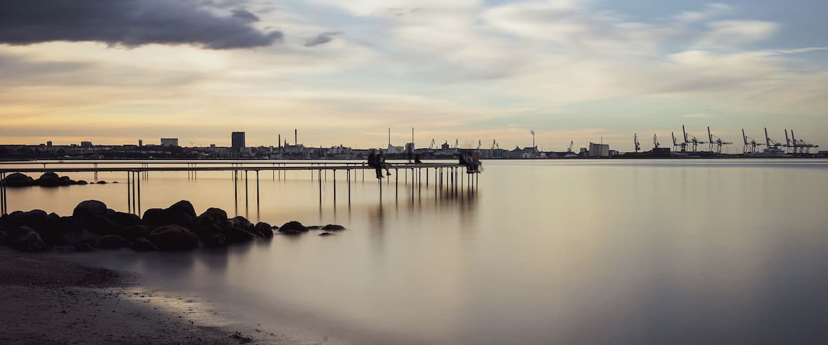 Come to Infinity bridge in Aarhus and chill out with friends or family at sunset.