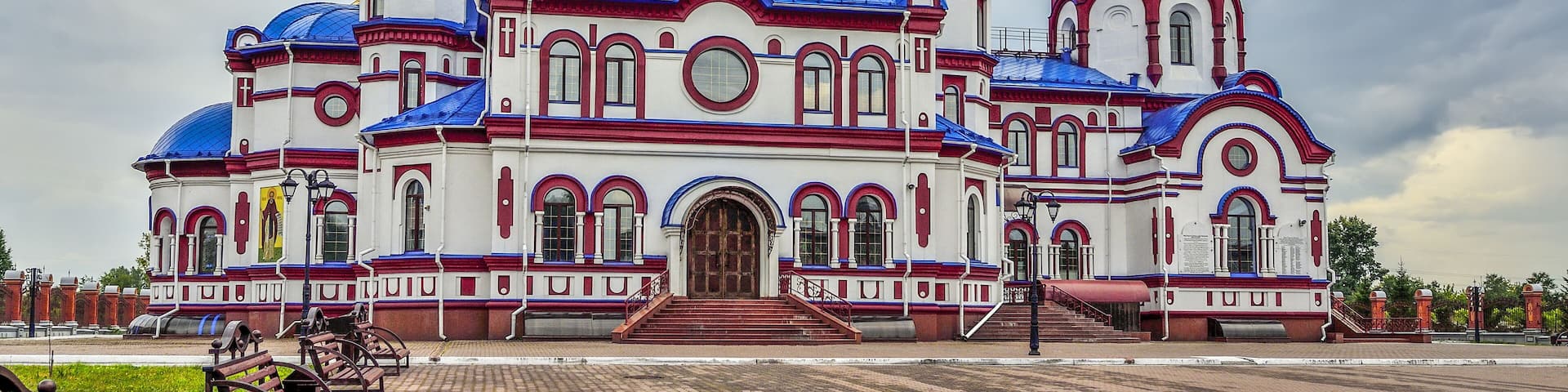 Novokuznetsk, Kemerovo region, Russia - August 15, 2020: Ortodox Cathedral of Nativity of Christ