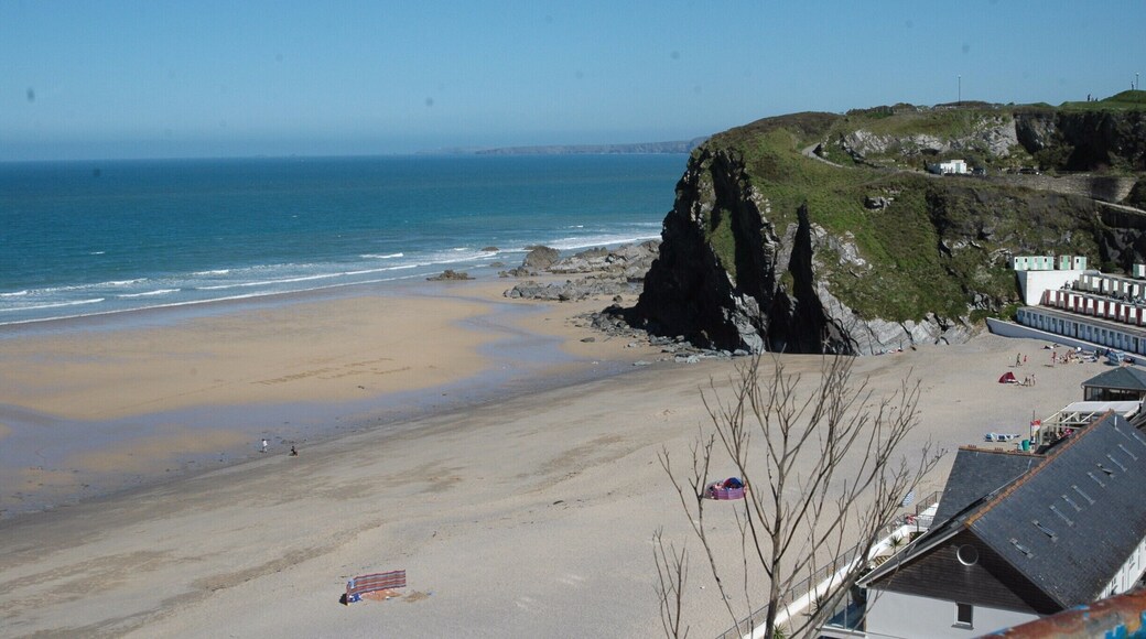 large sandy beach in Newquay