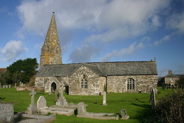 Parish church of Cubert: St Cubert. Taken from south of the church