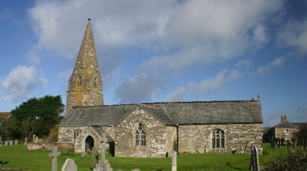 Parish church of Cubert: St Cubert. Taken from south of the church