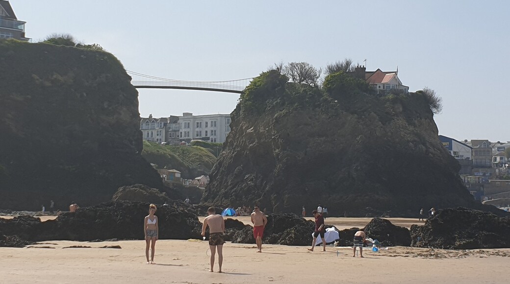 This lovely suspension bridge connects the one solitary house on the beach island with the rest of the mainland