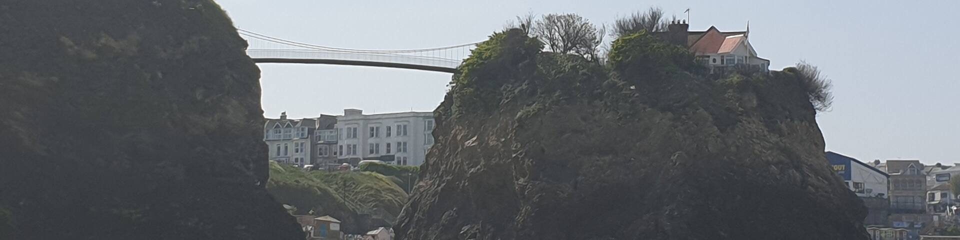 This lovely suspension bridge connects the one solitary house on the beach island with the rest of the mainland