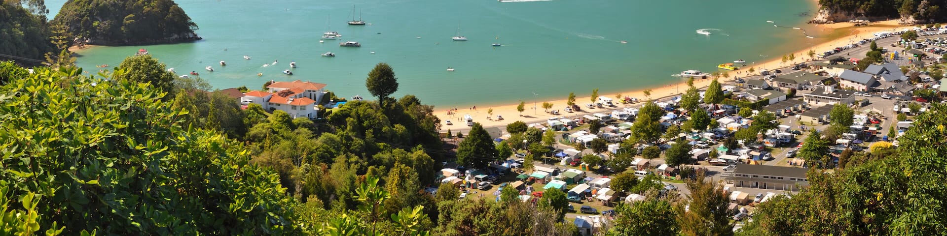 Kaiteriteri Camp & Beach Panorama, New Zealand