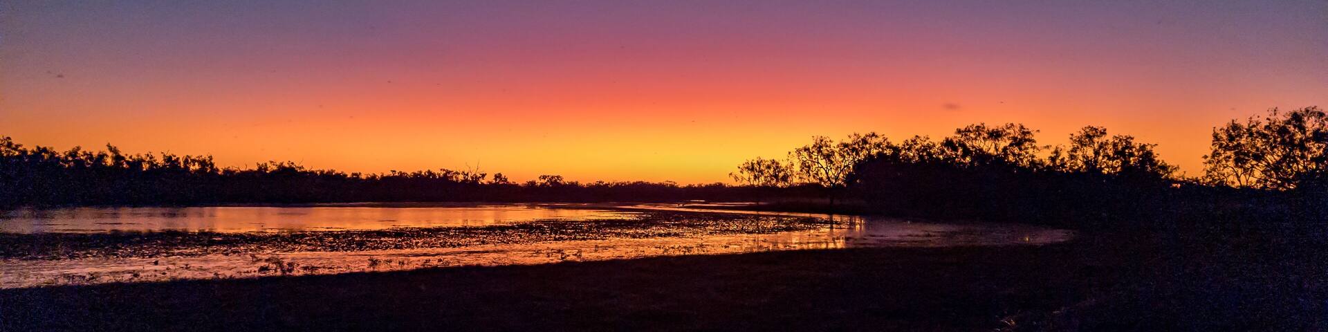 Sunset Leichhardt Lagoon, Normanton in Queensland Australia