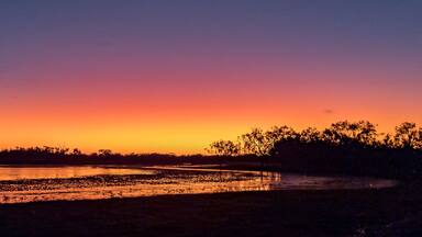 Sunset Leichhardt Lagoon, Normanton in Queensland Australia