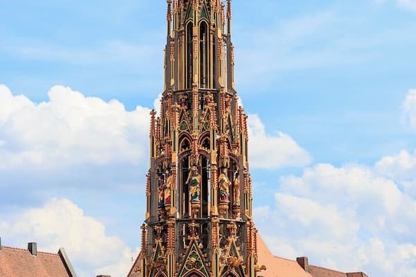 The Beautiful Fountain (Schöner Brunnen) in the market place in Nuremberg.
Such a beautiful fountain.
