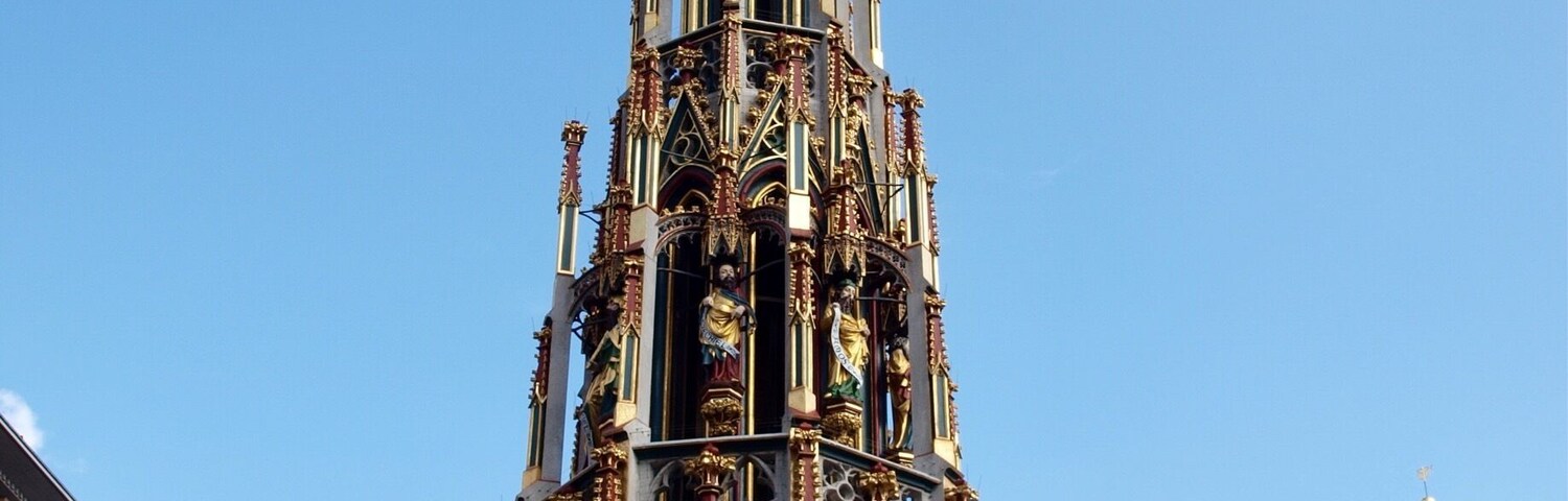 Schöner Brunnen is a 14th-century fountain located on Nuremberg's main market next to the town hall.