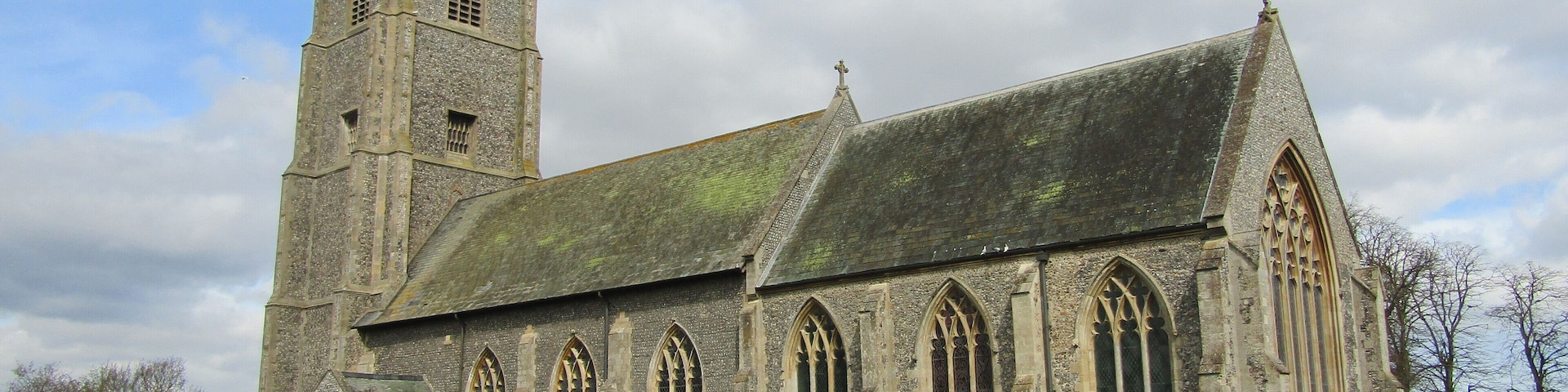 The south facing elevation of the parish church of Saint James which is located in the village of Southrepps, Norfolk, England.