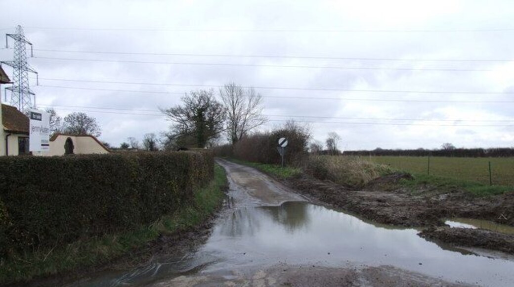 Flooded Track to Wacton Hall by Gore Lane Farm, Great Moulton After heavy overnight rain