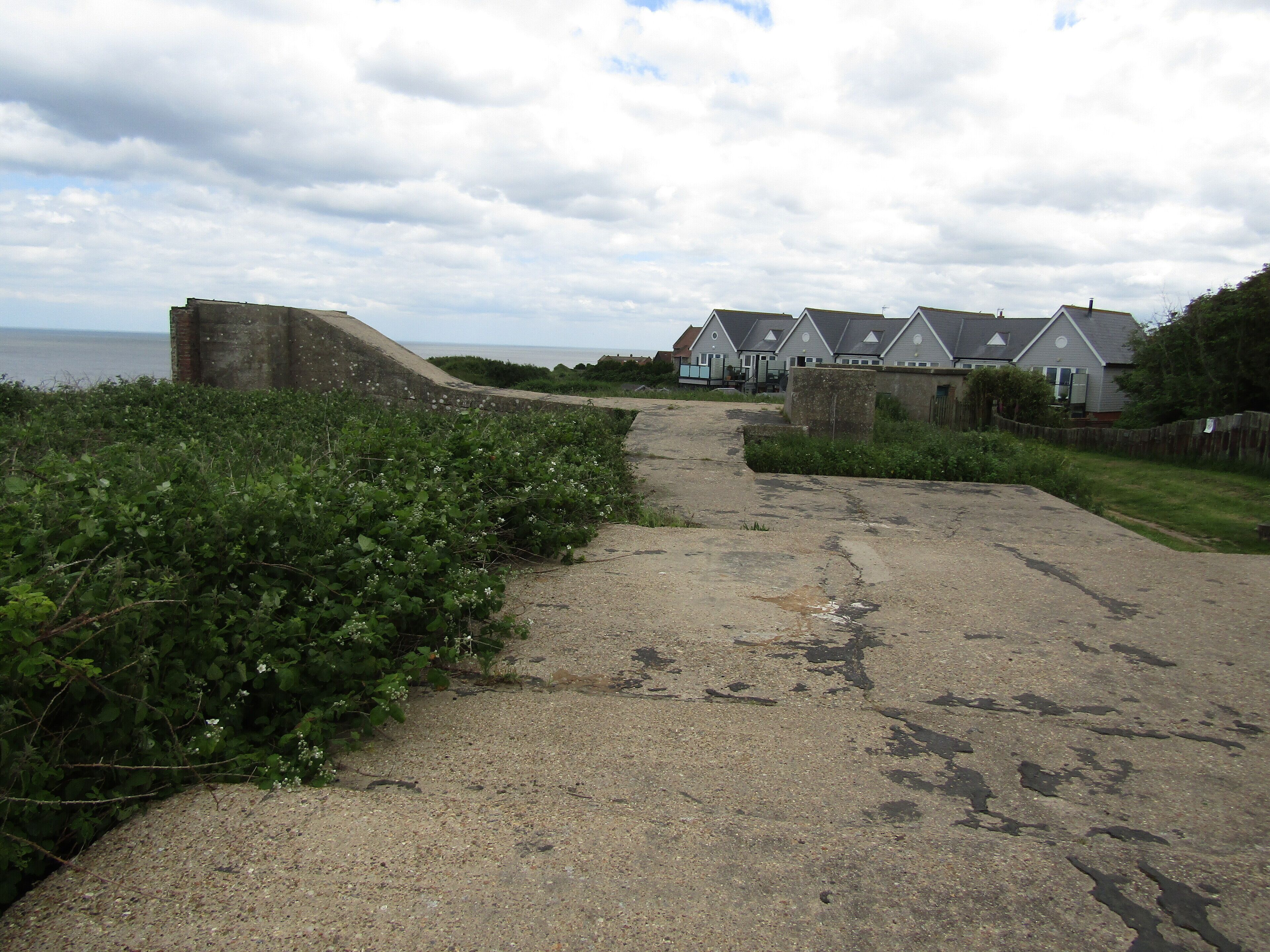 The remains of a Second World War coastal battery overlooking Mundesley Beach in the village of Mundesley, Norfolk, United Kingdom.