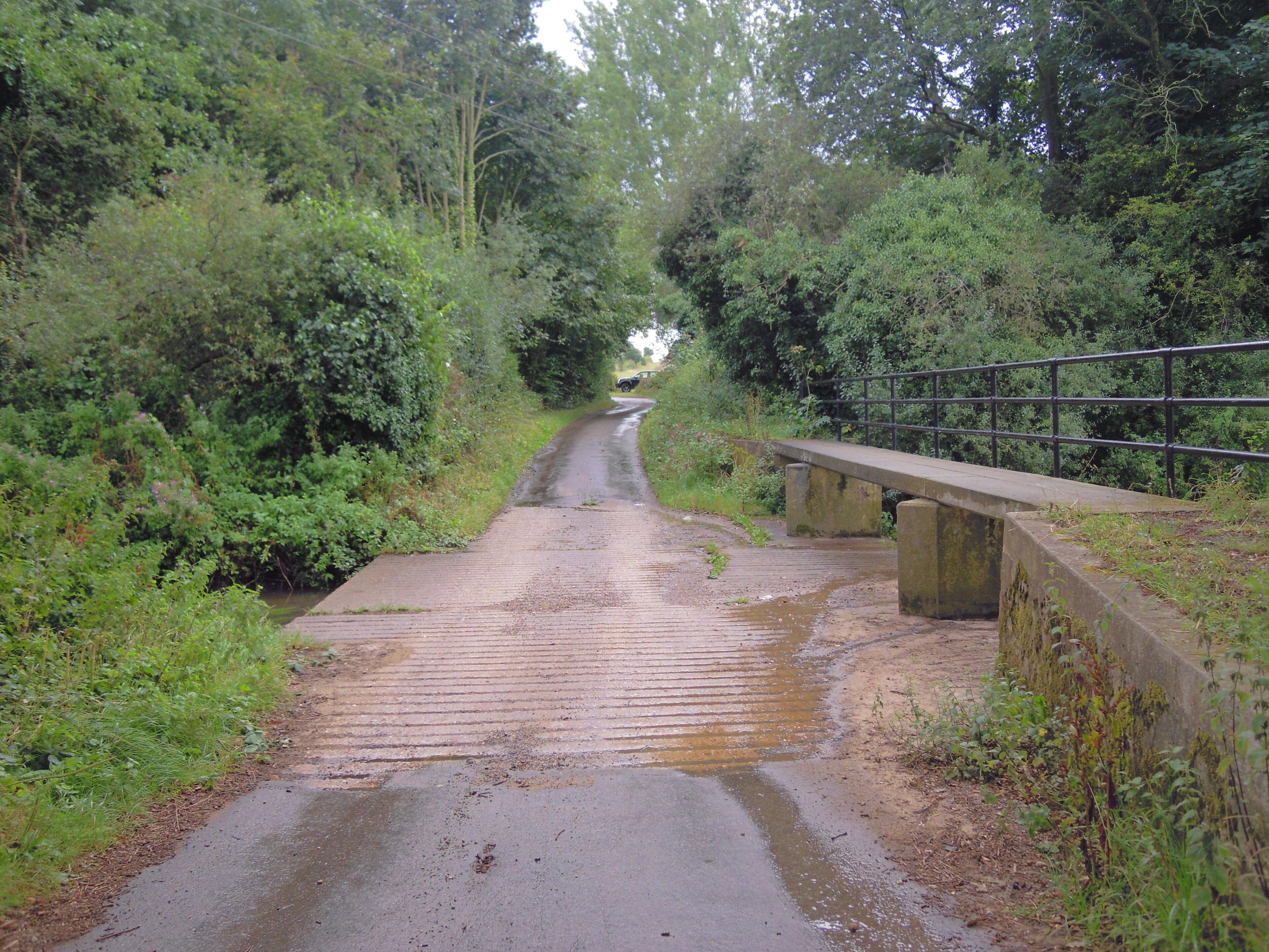 A Un-bridged ford across Scarrow Beck, south of the village of Calthorpe, Norfolk