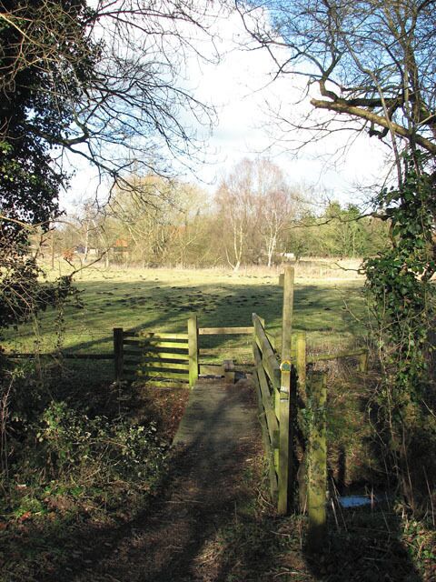 Footbridge over ditch beside Bridgham Lane
